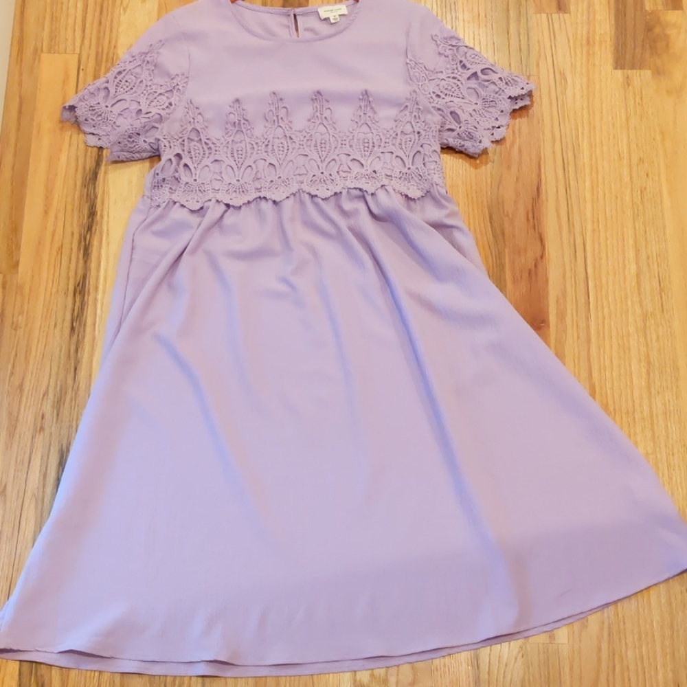 Orange Creek | Lilac Crochet Flowy Midi Dress